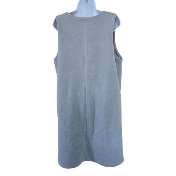 Elizabeth Crosby Los Angeles Gray Textured Sleeveless jumper Dress boho teacher - Picture 2 of 5